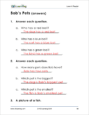 Reading, Level A - Sample Page