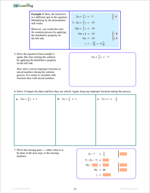 Linear Equations 2 Workbook K5 Bookstore
