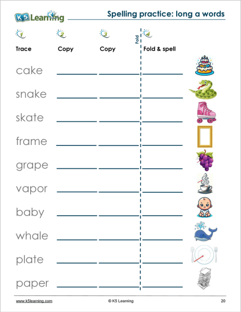 Spelling Workbook for Grade 1 | K5 Bookstore