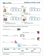 Spelling Workbook for Grade 1 - Sample Page