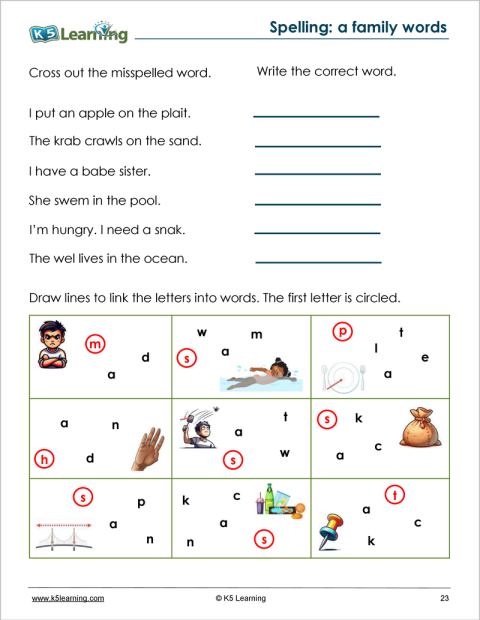 Spelling Workbook for Grade 1 | K5 Bookstore