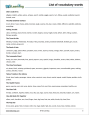 Vocabulary 1 - Word List