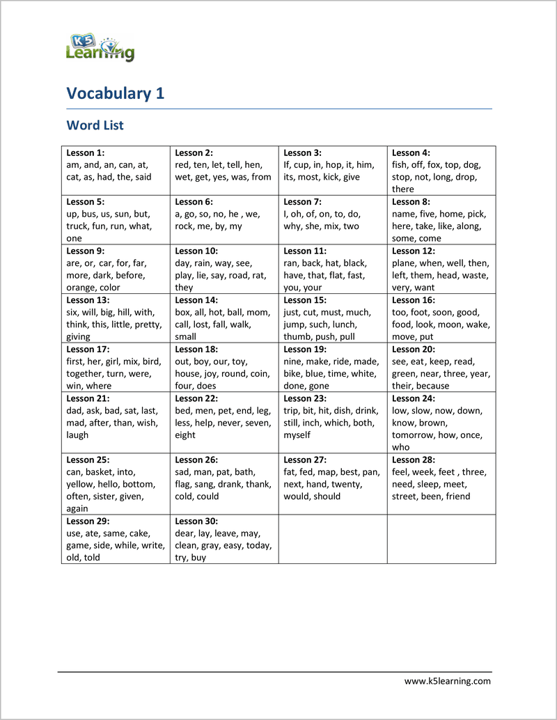 Vocabulary Workbook For Grade 1 K5 Bookstore Vocabulary Workbook For Grade 1 K5 Bookstore