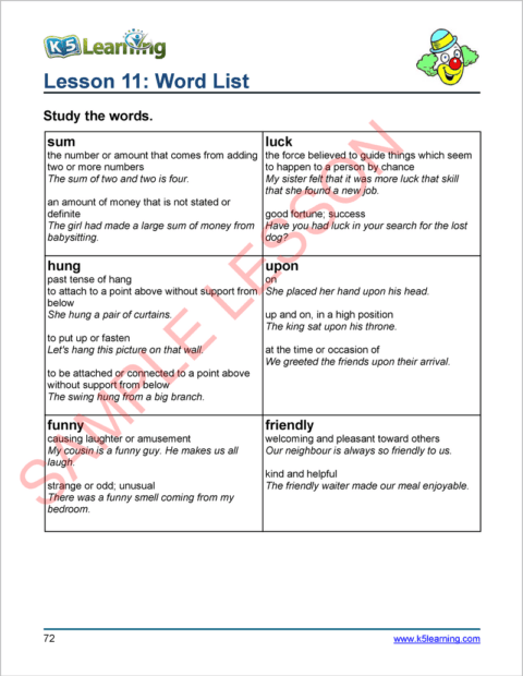 Vocabulary Workbook for Grade 2 | K5 Bookstore