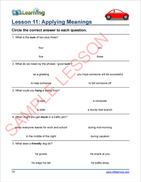 Vocabulary Workbook for Grade 2 | K5 Bookstore