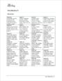 Vocabulary 4 - Word List